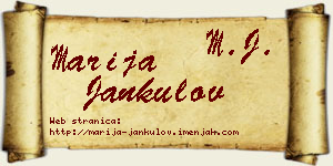 Marija Jankulov vizit kartica